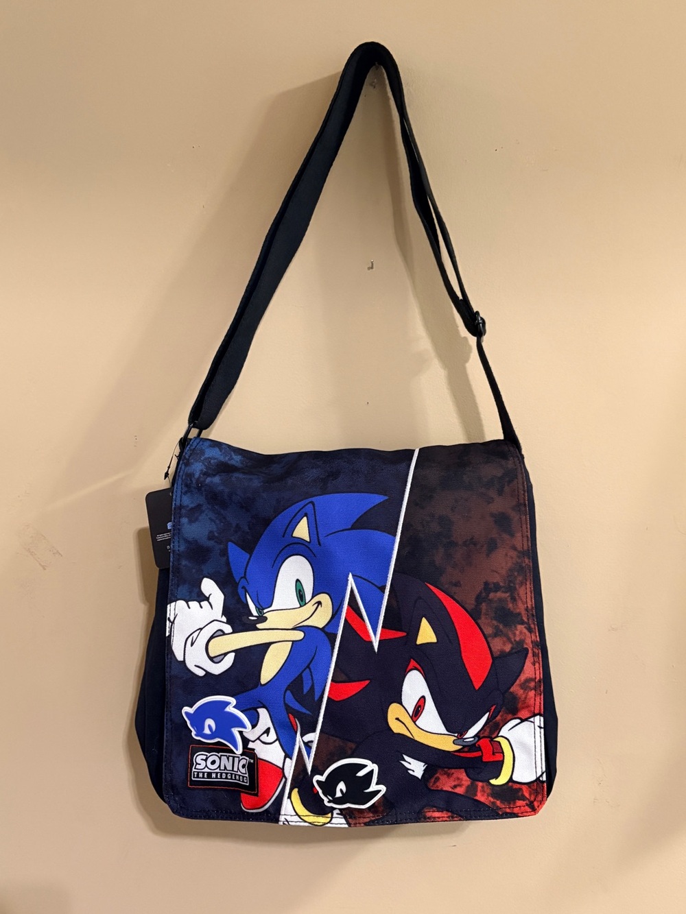 Sonic & Shadow Split Messenger Bag Sonic The Hedgehog NWT